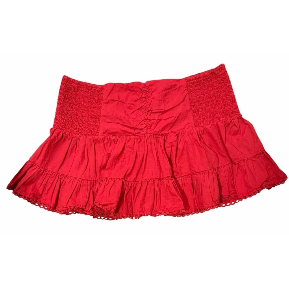 Maeve Flirty Coquette Mini Skirt Red Women's Size Large